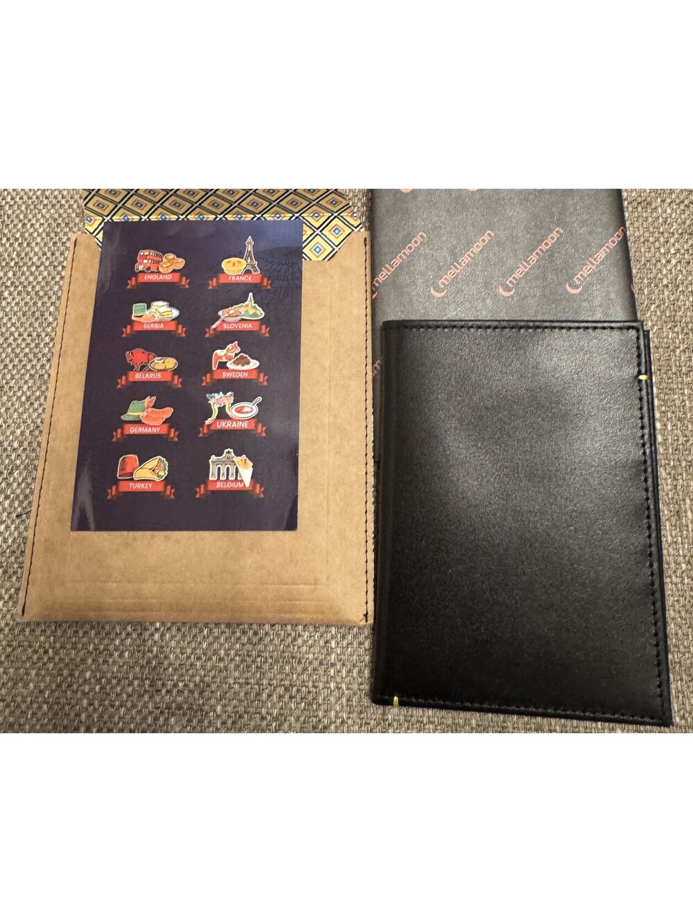 Mellamoon Black/Yellow Inside Leather Passport Holder